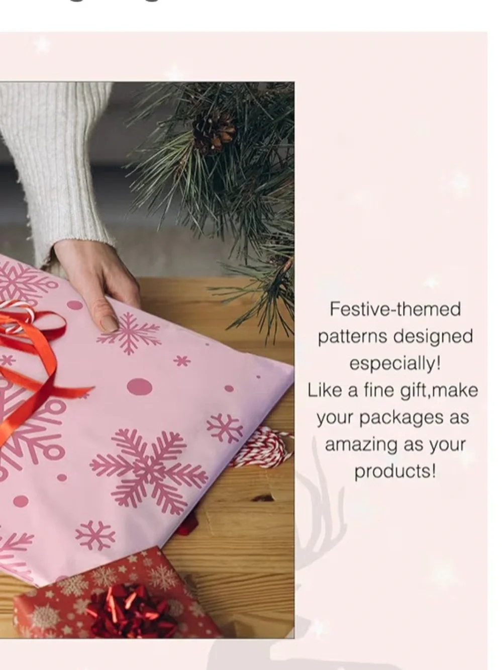 NEW! ❄️10 XXL Pink Snowflake Poly Mailers 14 x 19 inch